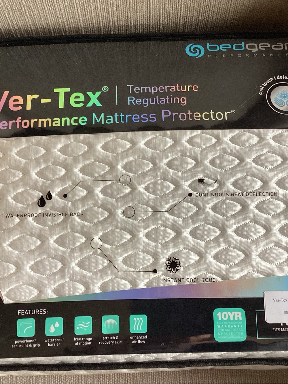 Bedgear Ver-Tex 6.0 performance Mattress Protector - temp regulating Twin XL
